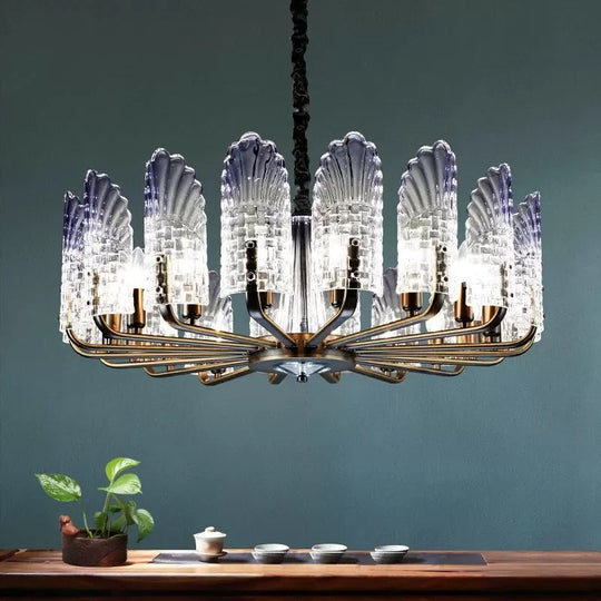 Contemporary Crystal & Metal Chandelier Lighting - Brass Finish 8/9/10 Lights
