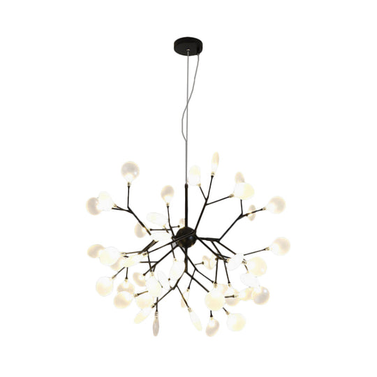 Modern Heracleum Chandelier With Opaline Glass 36/45/54 Heads Black/Gold