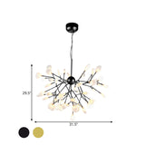 Modern Heracleum Chandelier With Opaline Glass 36/45/54 Heads Black/Gold