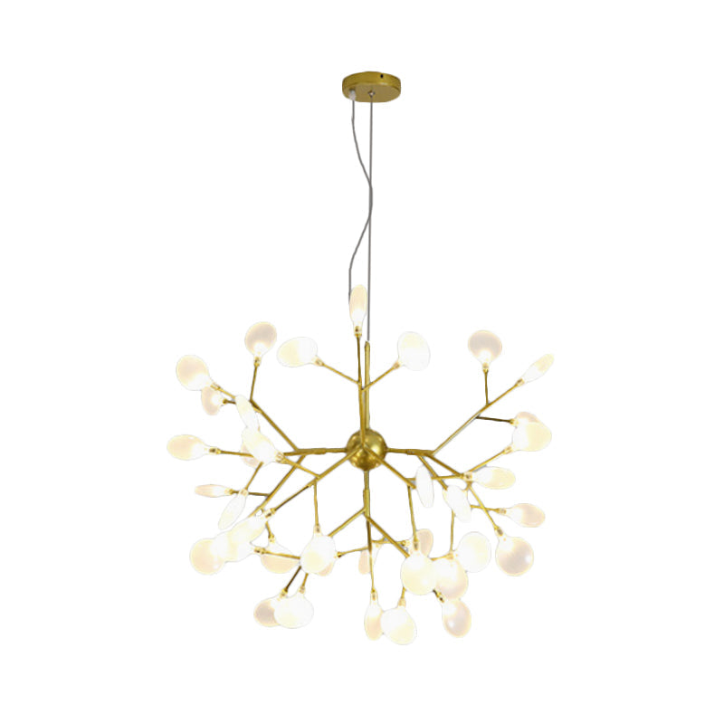 Modern Heracleum Chandelier With Opaline Glass 36/45/54 Heads Black/Gold