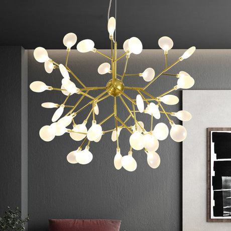 Modern Heracleum Chandelier With Opaline Glass 36/45/54 Heads Black/Gold 45 / Gold