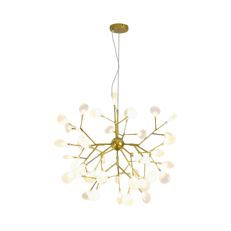 Modern Heracleum Chandelier With Opaline Glass 36/45/54 Heads Black/Gold