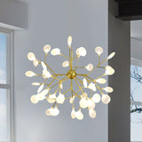 Modern Heracleum Chandelier With Opaline Glass 36/45/54 Heads Black/Gold