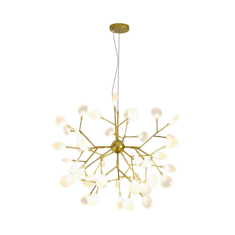 Modern Heracleum Chandelier With Opaline Glass 36/45/54 Heads Black/Gold