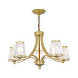 Modern Conical Chandelier Crystal Lamp With 3/5/6 Lights Bedroom Hanging Light Fixture In Gold/Black