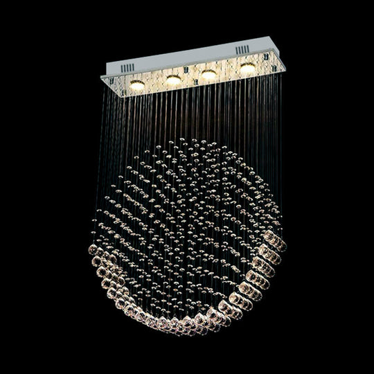 Modern Round Led Flushmount Dining Room Light In Nickel