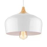 Nordic Metal Hanging Lamp With Bowl Shade - 1 Light Black/White Suspension For Dining Room 12/14