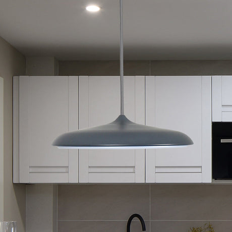 Modern Metal Pendant Light With White/Pink/Yellow Shade - 10/16 Diameter Warm/White Lighting Grey /