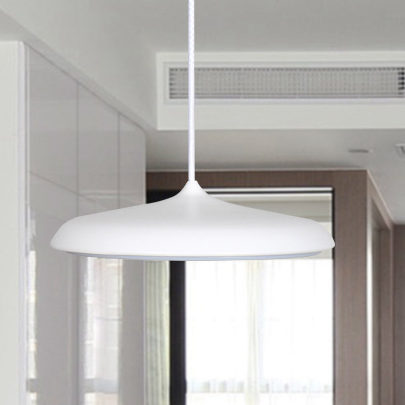 Modern Metal Disk Ceiling Pendant Light - 10’/16’ Diameter 1 White/Pink/Yellow Warm/White