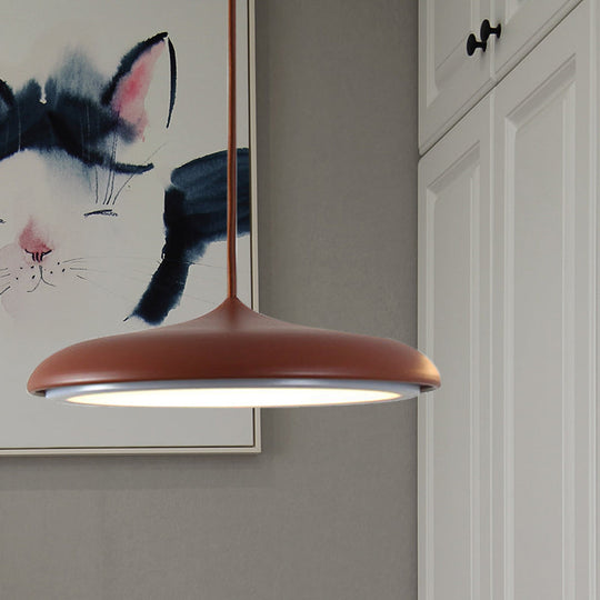 Modern Metal Disk Ceiling Pendant Light - 10’/16’ Diameter 1 White/Pink/Yellow Warm/White