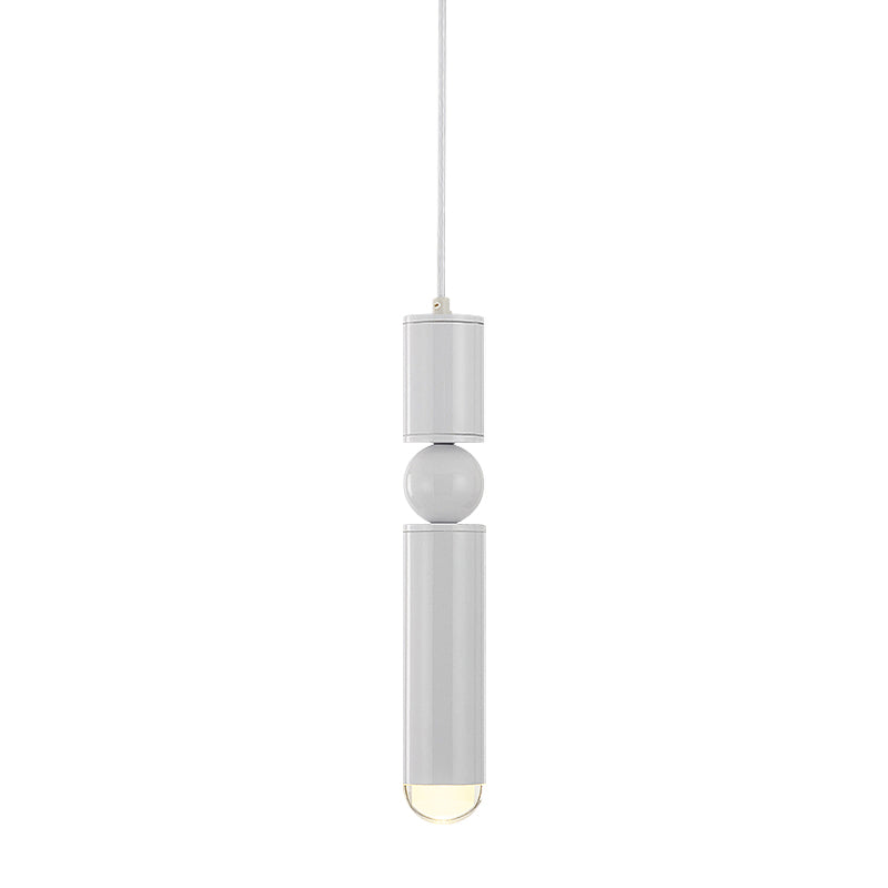 Modern Tube Hanging Light - Metal Black/White/Brass Led Suspension Pendant For Dining Room Warm