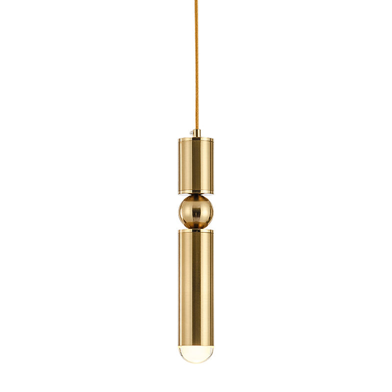 Modern Tube Hanging Light - Metal Black/White/Brass Led Suspension Pendant For Dining Room Warm