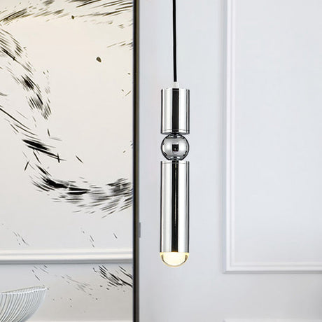 Modern Tube Hanging Light - Metal Black/White/Brass Led Suspension Pendant For Dining Room Warm