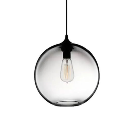 Simplicity Glass Globe Pendant Light - 1 Red/Brown/Clear