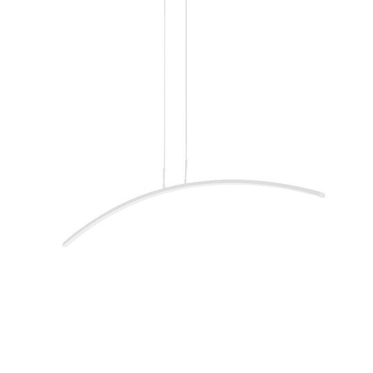 Contemporary Acrylic Led Arch Pendant Light In White - Stepless Dimming With Remote Control