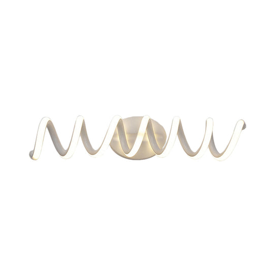 Spiral Led Vanity Light For Modern Bathroom | Wall Mounted Mirror In Warm/White/Natural 13/18.5/22.5