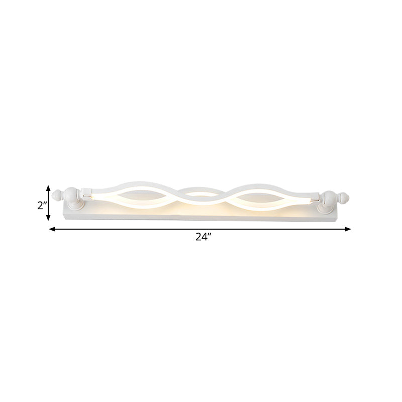 Modern Twist Acrylic 1-Light Led Vanity Sconce - Warm/White/Natural Light 20.5/24 Wide