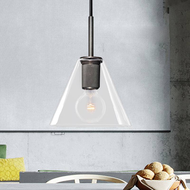 Moderne Pendelleuchte in Schwarz/Messing/Chrom – 1 Licht, Deckenleuchte aus klarem Glas