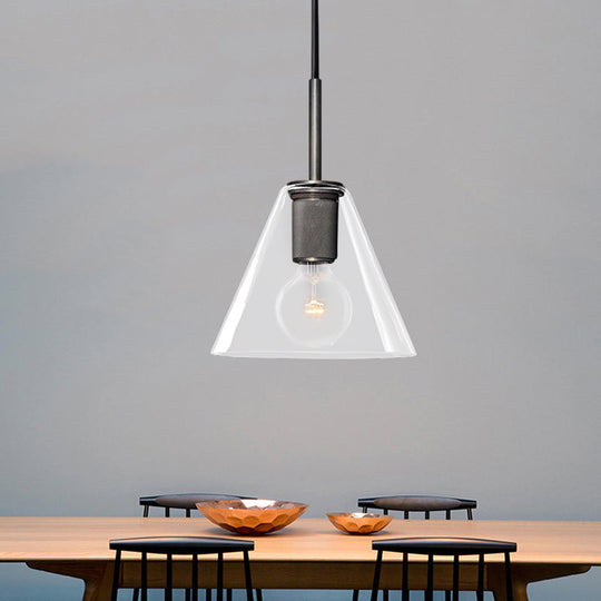 Moderne Pendelleuchte in Schwarz/Messing/Chrom – 1 Licht, Deckenleuchte aus klarem Glas