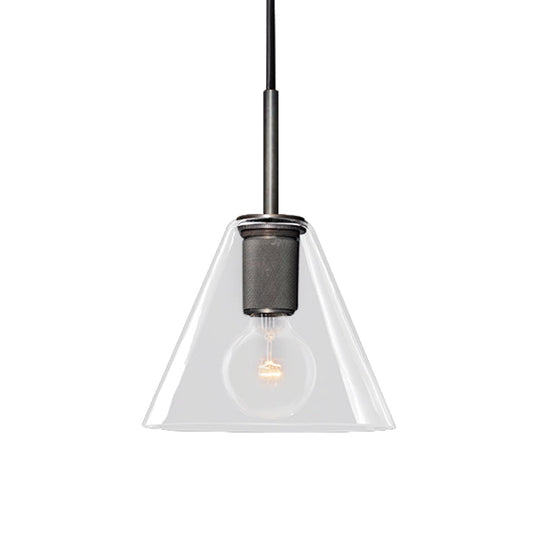 Moderne Pendelleuchte in Schwarz/Messing/Chrom – 1 Licht, Deckenleuchte aus klarem Glas