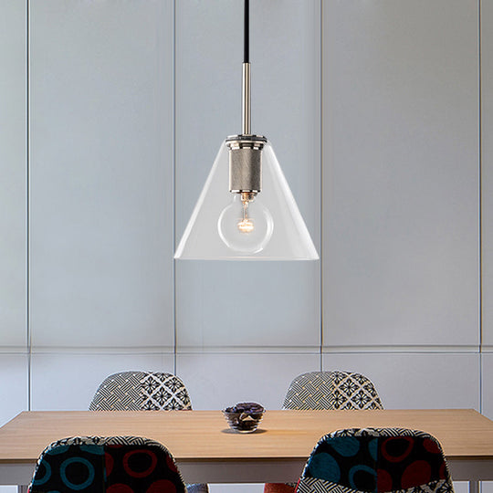 Moderne Pendelleuchte in Schwarz/Messing/Chrom – 1 Licht, Deckenleuchte aus klarem Glas