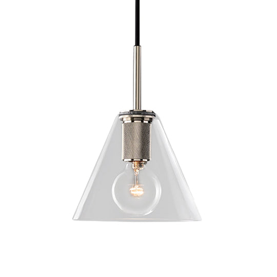 Moderne Pendelleuchte in Schwarz/Messing/Chrom – 1 Licht, Deckenleuchte aus klarem Glas