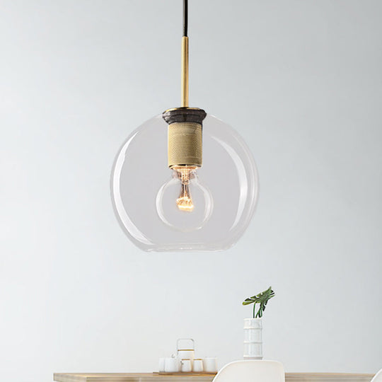 Moderne Pendelleuchte in Schwarz/Messing/Chrom – 1 Licht, Deckenleuchte aus klarem Glas