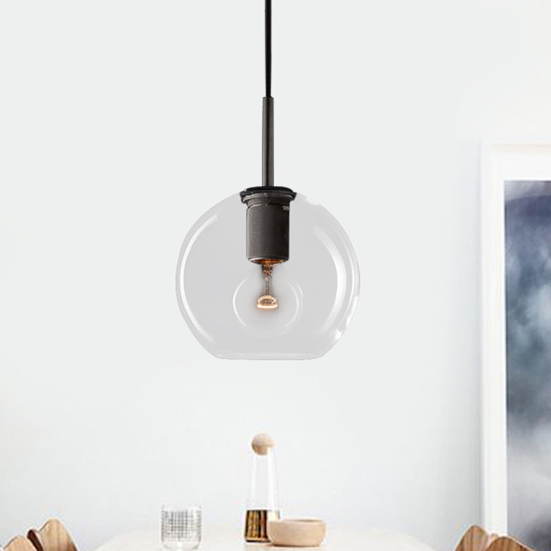 Moderne Pendelleuchte in Schwarz/Messing/Chrom – 1 Licht, Deckenleuchte aus klarem Glas