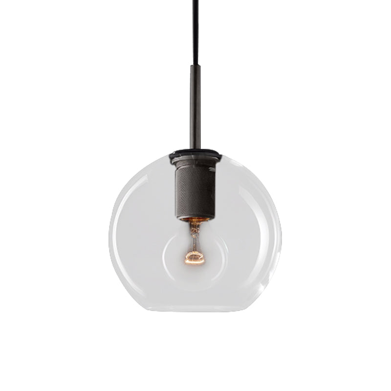 Moderne Pendelleuchte in Schwarz/Messing/Chrom – 1 Licht, Deckenleuchte aus klarem Glas
