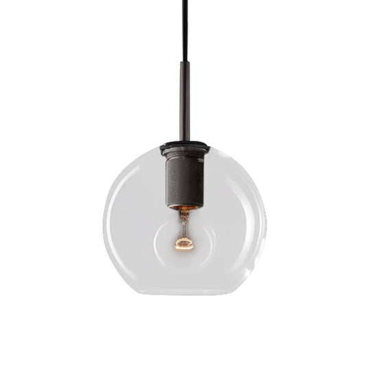 Moderne Pendelleuchte in Schwarz/Messing/Chrom – 1 Licht, Deckenleuchte aus klarem Glas