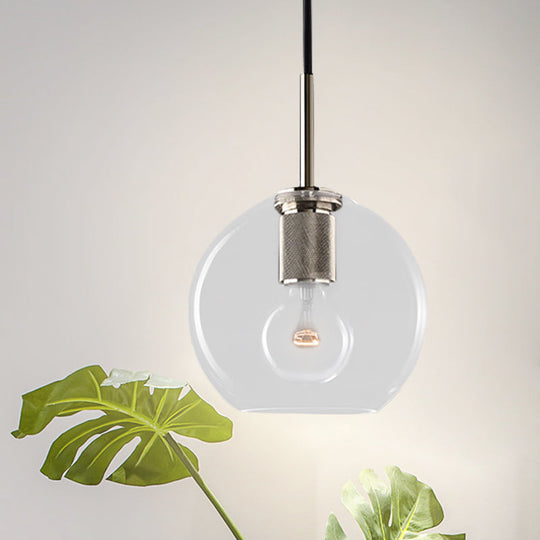 Moderne Pendelleuchte in Schwarz/Messing/Chrom – 1 Licht, Deckenleuchte aus klarem Glas