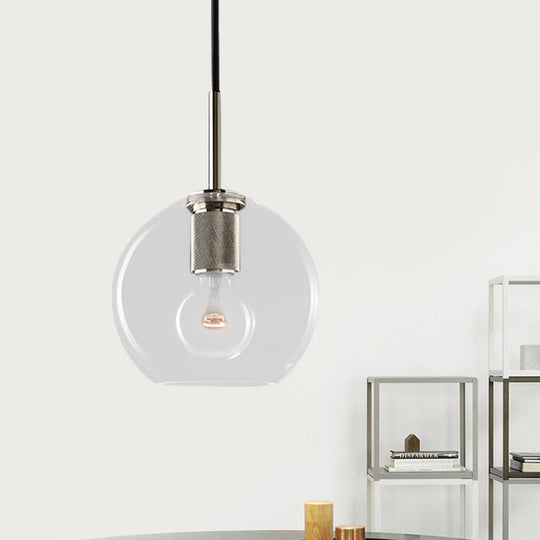 Moderne Pendelleuchte in Schwarz/Messing/Chrom – 1 Licht, Deckenleuchte aus klarem Glas
