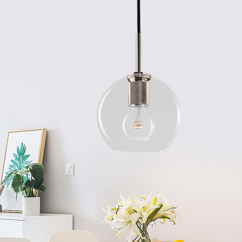 Moderne Pendelleuchte in Schwarz/Messing/Chrom – 1 Licht, Deckenleuchte aus klarem Glas