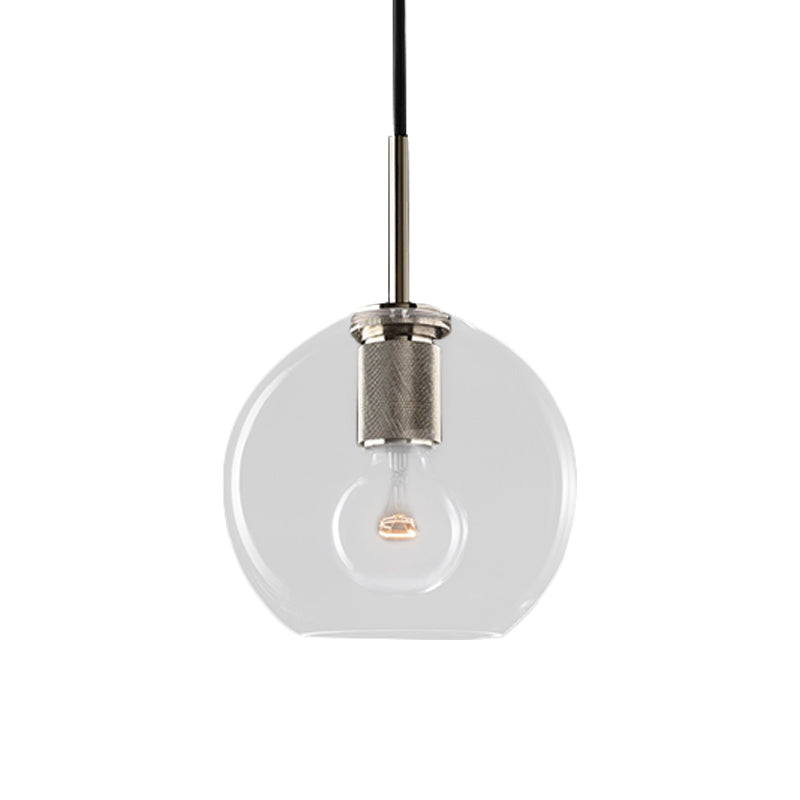 Moderne Pendelleuchte in Schwarz/Messing/Chrom – 1 Licht, Deckenleuchte aus klarem Glas