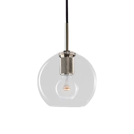 Moderne Pendelleuchte in Schwarz/Messing/Chrom – 1 Licht, Deckenleuchte aus klarem Glas