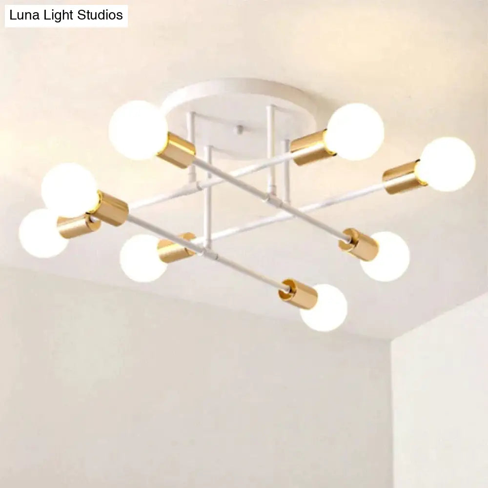 6/8 Head Led Industrial Iron Ceiling Light Living Room Lighting Nordic E27 Lamp