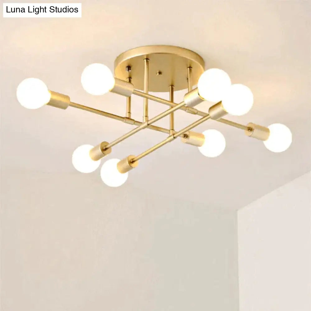 6/8 Head Led Industrial Iron Ceiling Light Living Room Lighting Nordic E27 Lamp