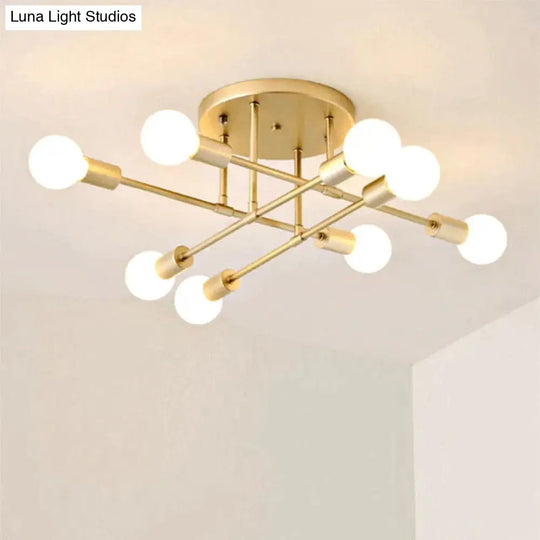 6/8 Head Led Industrial Iron Ceiling Light Living Room Lighting Nordic E27 Lamp