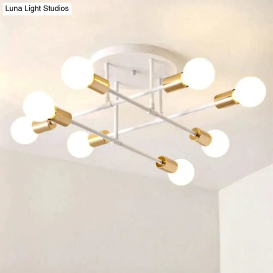 6/8 Head Led Industrial Iron Ceiling Light Living Room Lighting Nordic E27 Lamp