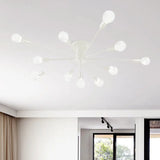 6/8 Head Retro Metal Ceiling Light Fixture - Semi Flush Mount Lighting For Bedroom In Black/White