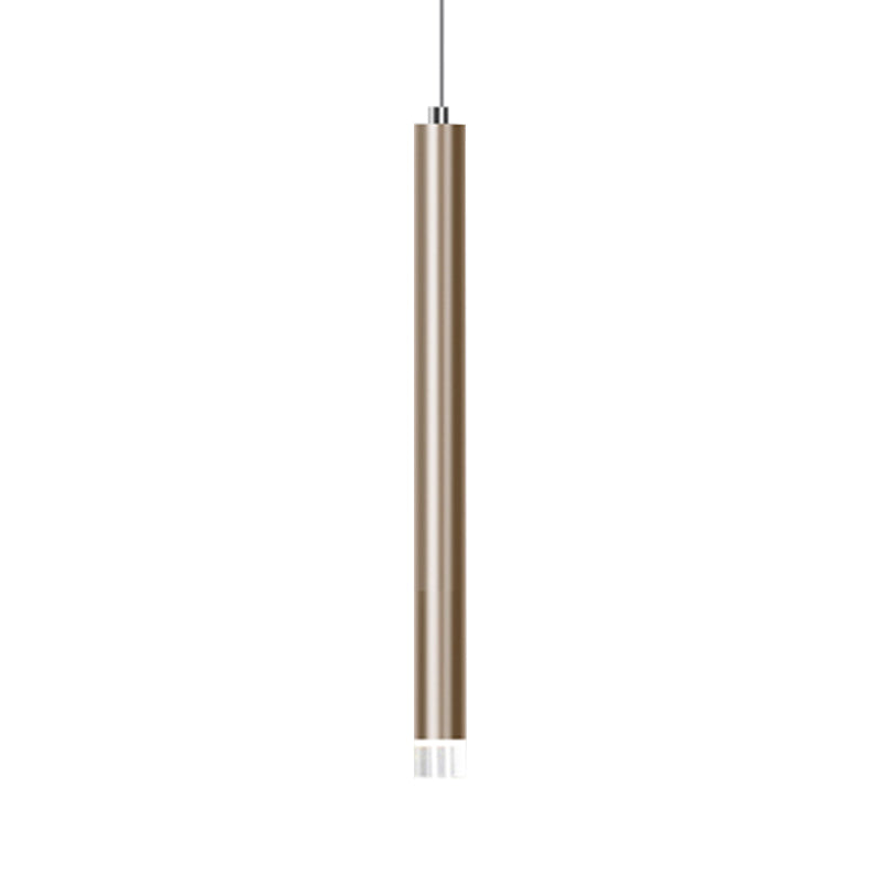 Modern Metal Flute Pendant Light - 1 Head Gold Led For Bar Counter Warm/White 12/19.5/23.5 Height