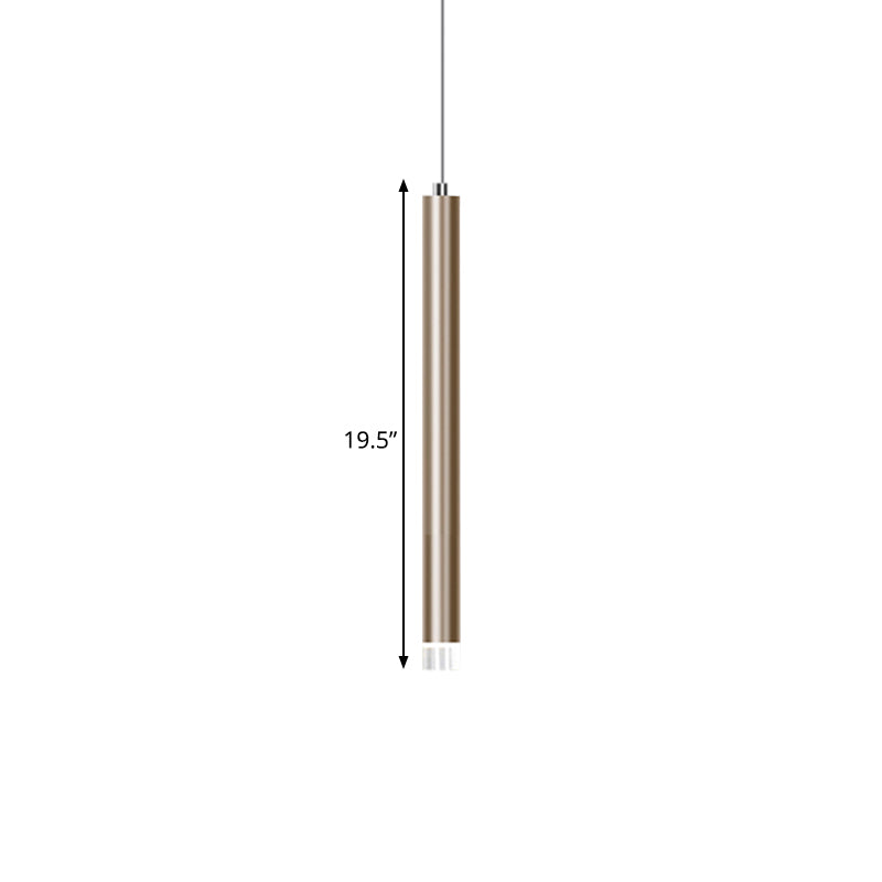 Modern Gold Flute Ceiling Pendant Light For Bar Counter - Led Warm/White 12’/19.5’/23.5’ Height