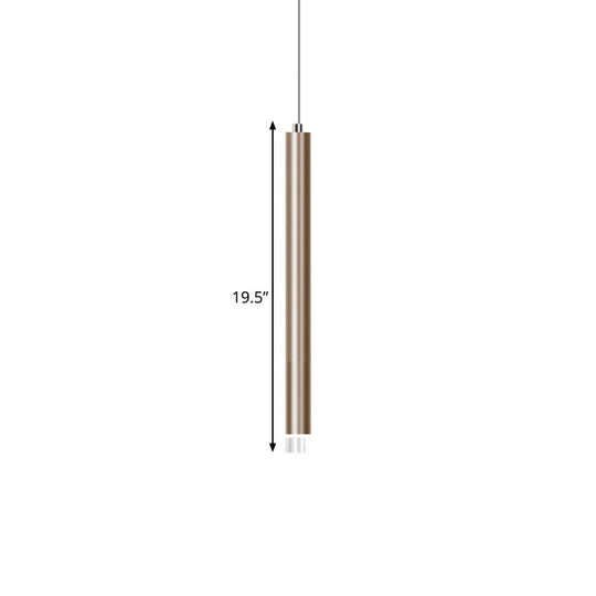 Modern Gold Flute Ceiling Pendant Light For Bar Counter - Led Warm/White 12’/19.5’/23.5’ Height