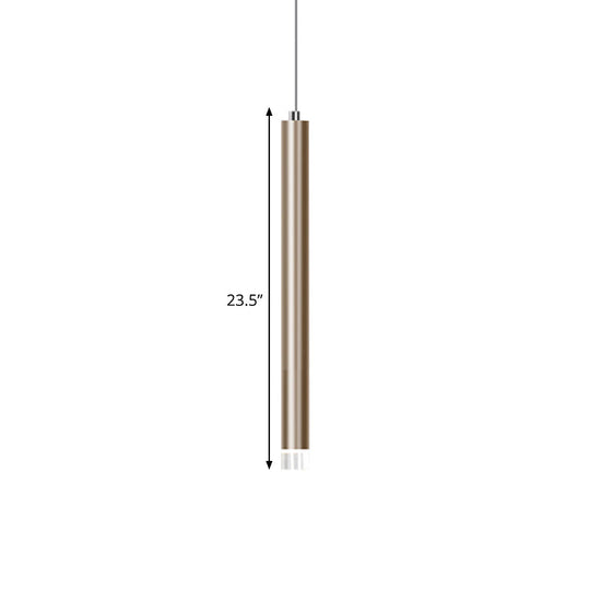 Modern Gold Flute Ceiling Pendant Light For Bar Counter - Led Warm/White 12’/19.5’/23.5’ Height