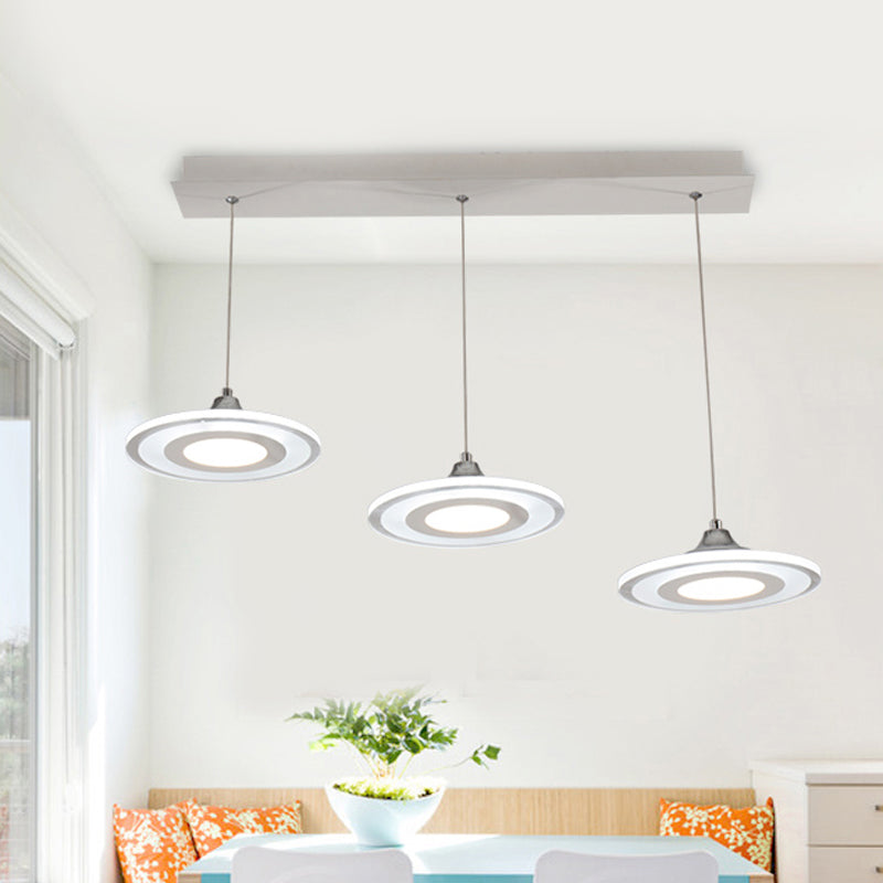 Modern Circle Pendant Led Hanging Lamp For Dining Room Island With Acrylic Shade In Warm/White Light