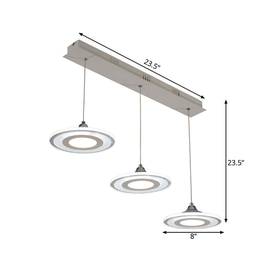 Modern Circle Pendant Led Hanging Lamp For Dining Room Island With Acrylic Shade In Warm/White Light