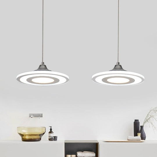 Minimalist Circle Pendant Led Lamp For Dining Room Island - Warm/White Light 2 / White