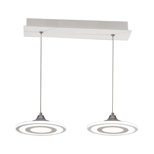 Minimalist Circle Pendant Led Lamp For Dining Room Island - Warm/White Light