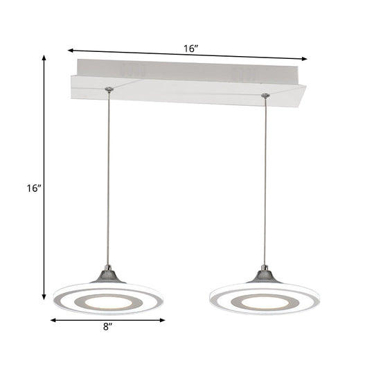 Minimalist Circle Pendant Led Lamp For Dining Room Island - Warm/White Light