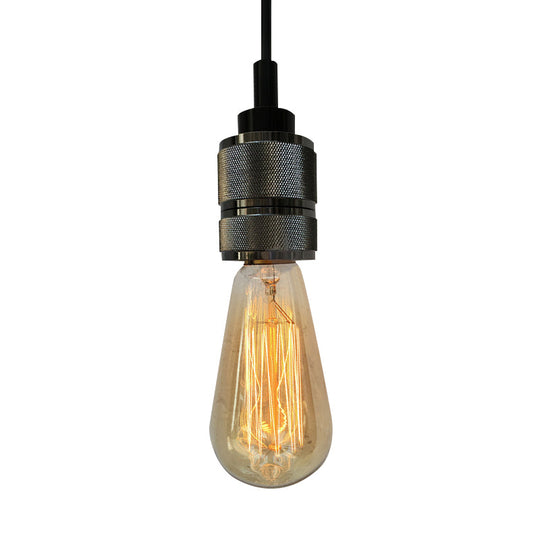 Copper/Black Industrial Pendant Light With Adjustable Cord And Exposed Bulb - Perfect For